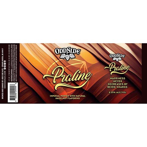 Odd Side Ales Praline Imperial Porter by Odd Side Ales, beer label