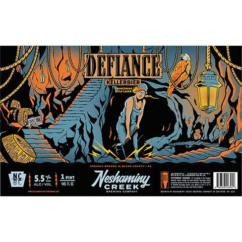 Neshaminy Creek Defiance Kellerbier by Neshaminy Creek Brewing Co, beer label