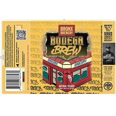 Bronx Bodega Brew Imperial Pilsner by Bronx Brewery, beer label