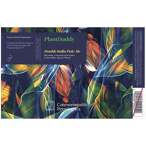 Commonwealth Plant Daddy DIPA by Commonwealth Brewing Co., beer label