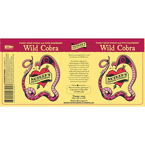 Mother's Wild Cobra Sour Wheat by Mother's Brewing Co, beer label