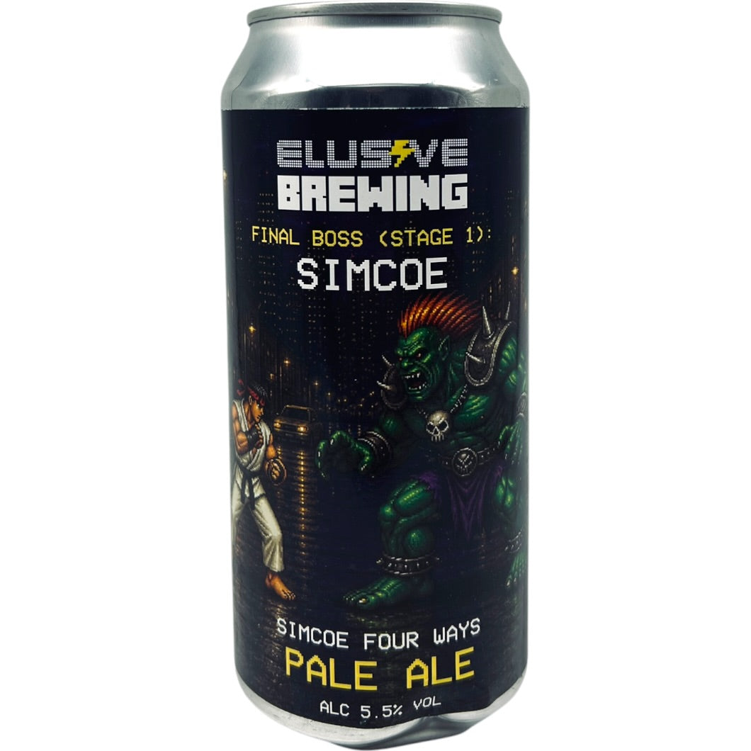 Elusive Final Boss (Stage 1): Simcoe by Elusive Brewing, beer label