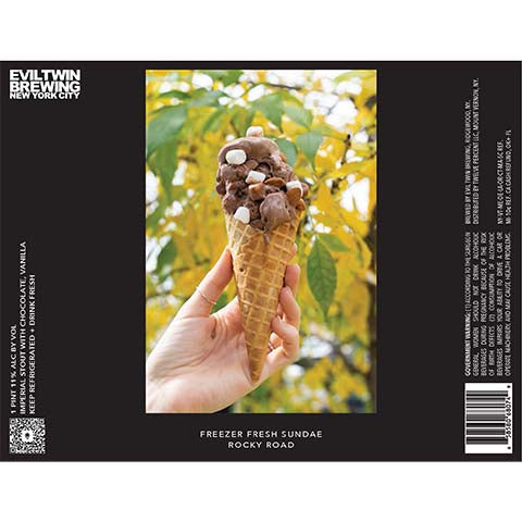 Evil Twin Freezer Fresh Sundae Rocky Road Imperial Stout by Evil Twin Brewing, beer label