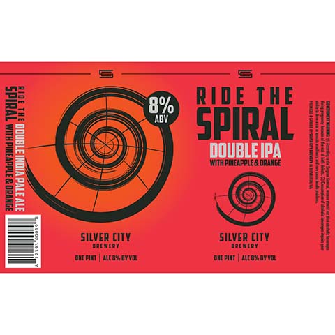 Silver City Ride the Spiral DIPA by Silver City Brewery, beer label