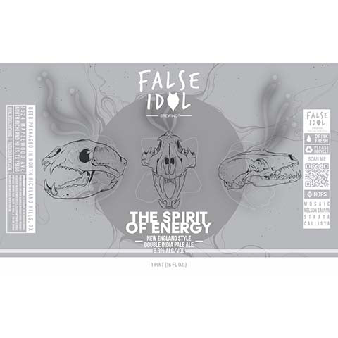 False Idol The Spirit of Energy New England DIPA by False Idol Brewing, beer label