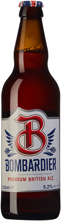 Bombardier British Ale by Wells & Young's Brewing Company, beer label