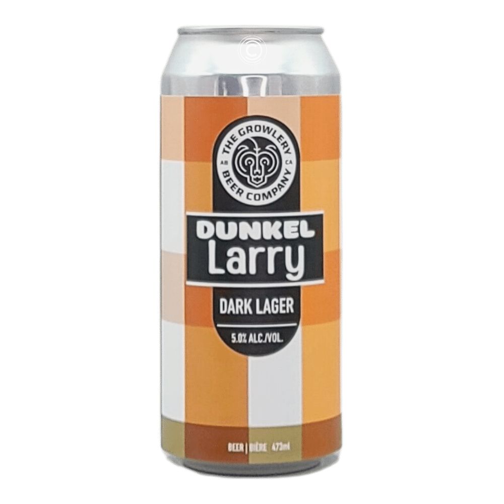 Dunkel Larry Dark Lager by The Growlery Beer Co., beer label