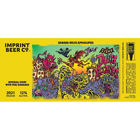 Imprint Banana Dulce Apocalipsis Imperial Stout by Imprint Beer Company, beer label