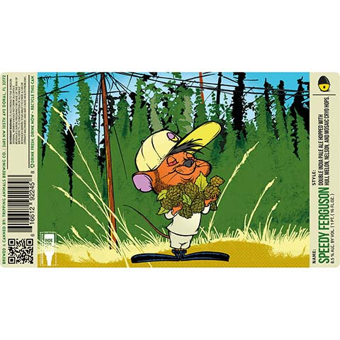 Tripping Animals Speedy Ferguson DIPA by Tripping Animals Brewing Co., beer label