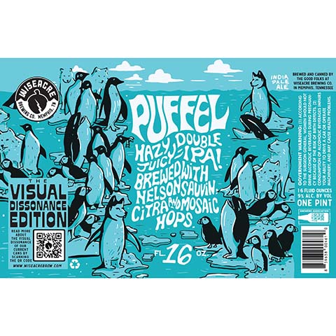 Wiseacre Puffel Hazy Double Juicy IPA by Wiseacre Brewing Co, beer label