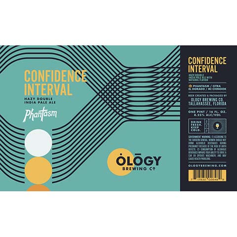 Ology Confidence Interval Hazy Double IPA by Ology Brewing Co, beer label