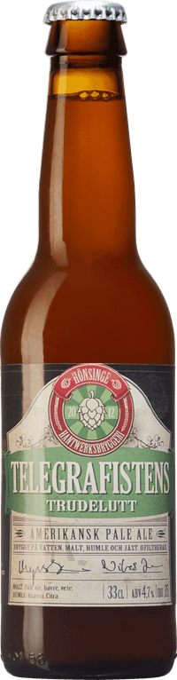 Telegrafistens Trudelutt by Hönsinge Hantwerksbryggeri, beer label
