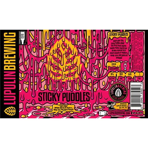 Lupulin Sticky Puddles Party Punch Imperial Sour by Lupulin Brewing, beer label