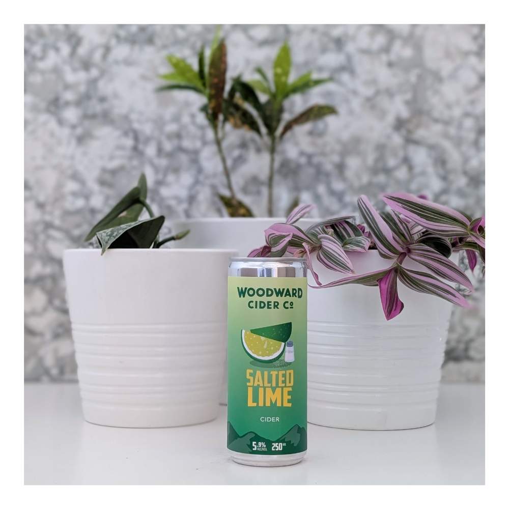 Salted Lime Cider by Woodward Cider Co., beer label