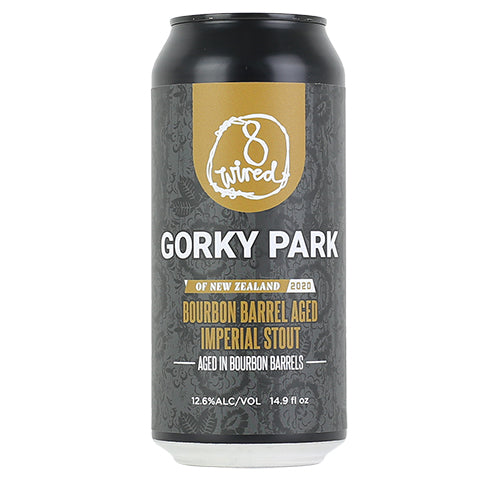 8 Wired Gorky Park Bourbon Barrel Aged Imperial Stout by 8 Wired, beer label