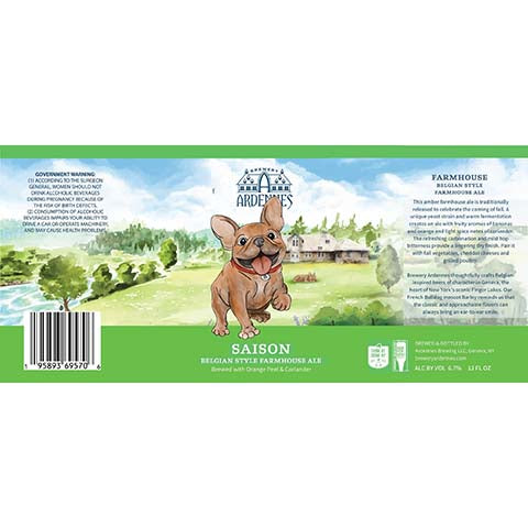 Ardennes Saison Farmhouse Ale by Ardennes Brewing LLC, beer label