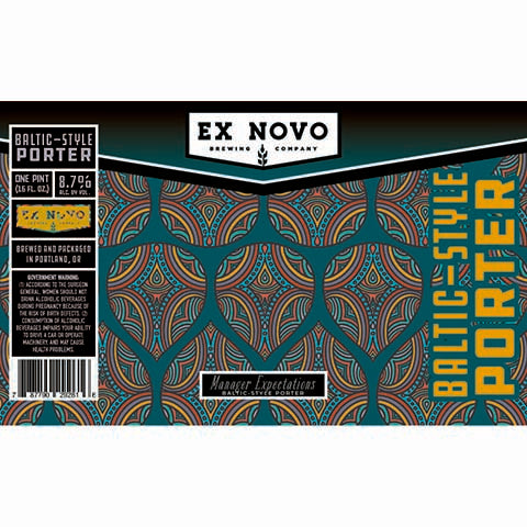 Ex Novo Manager Expectations Baltic Porter by Ex Novo Brewing Co, beer label