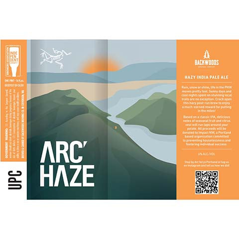 Backwoods Arc' Haze Hazy IPA by Backwoods Brewing Co., beer label