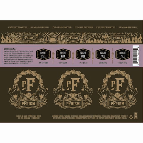 pFriem Bright Pale Ale by PFriem Family Brewers, beer label
