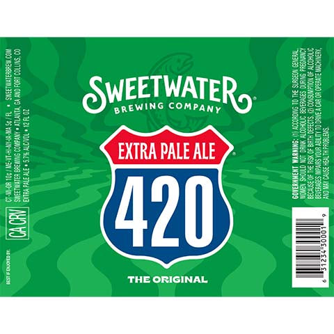 Sweetwater The Original 420 Extra Pale Ale by SweetWater Brewing Co, beer label