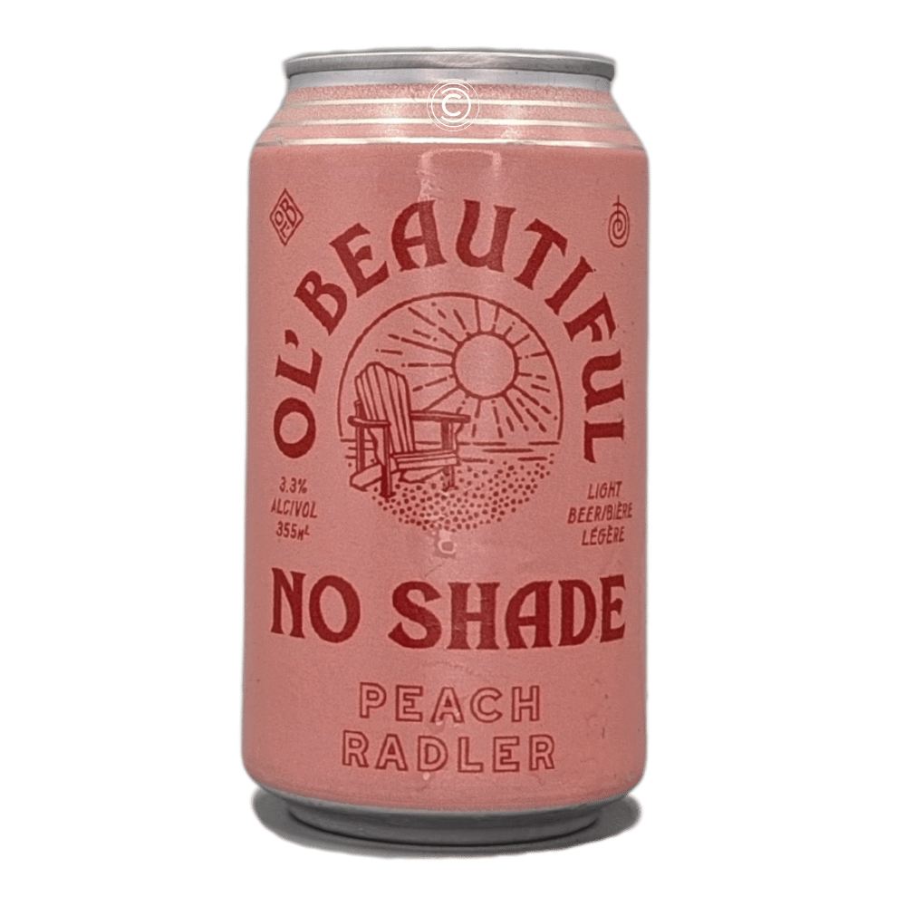No Shade Peach Radler by Ol' Beautiful Brewing Company, beer label