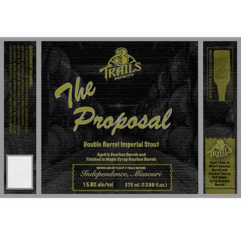 Trails The Proposal Double Barrel Imperial Stout by Trails Brewing, beer label