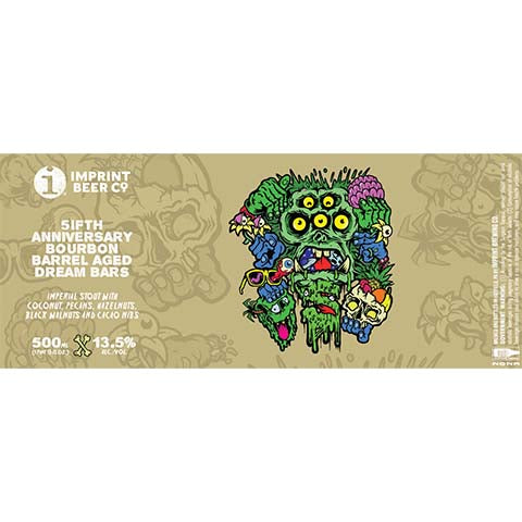 Imprint 51ft Anniversary Bourbon Barrel Aged Dream Bars Imperial Stout by Imprint Beer Company, beer label