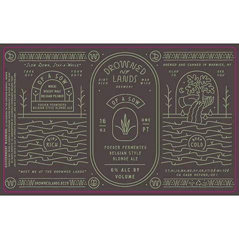 Drowned Lands Of A Sow Belgian Blonde Ale by The Drowned Lands Brewery, beer label