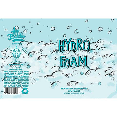 Hop Butcher Hydro Foam IPA by Hop Butcher For the World, beer label