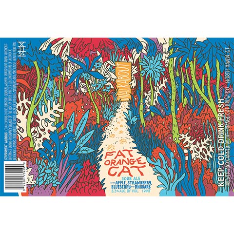 Fat Orange Cat Walkabout Sour (Apple, Strawberry, Blueberry, Rhubarb) by Fat Orange Cat Brew Co, beer label