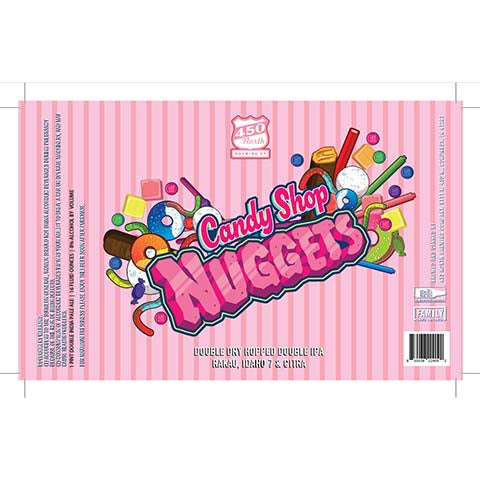 450 North Candy Shop Nuggets DIPA by 450 North Brewing Company, beer label