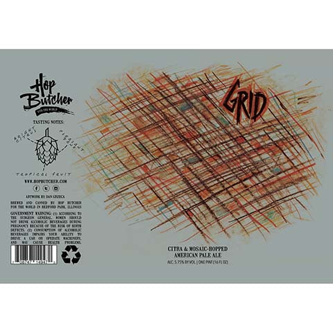 Hop Butcher Grid American Pale Ale by Hop Butcher For the World, beer label