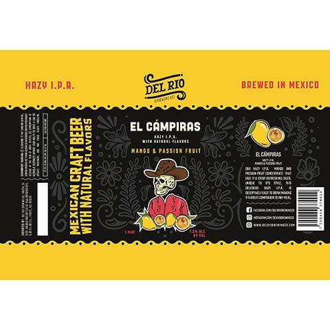 Del Rio El Campiras Hazy IPA by Del Rio Brewing Co., beer label