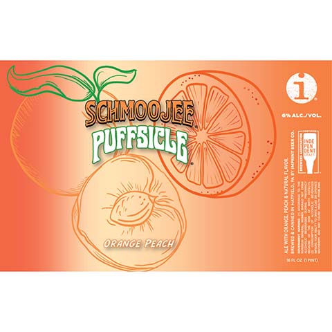 Imprint Schmoojee Puffsicle Orange Peach by Imprint Beer Company, beer label