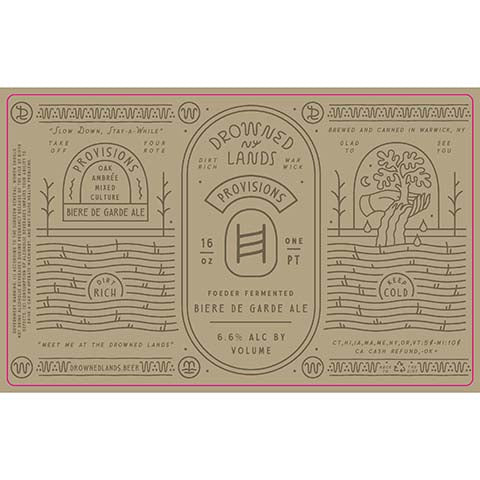 Drowned Lands Provisions Biere De Garde Ale by The Drowned Lands Brewery, beer label