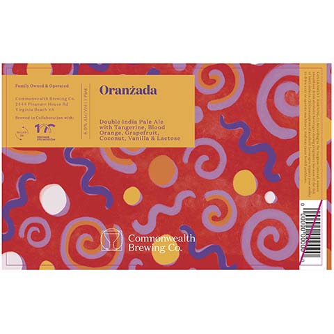 Commonwealth Oranzada DIPA by Commonwealth Brewing Co., beer label