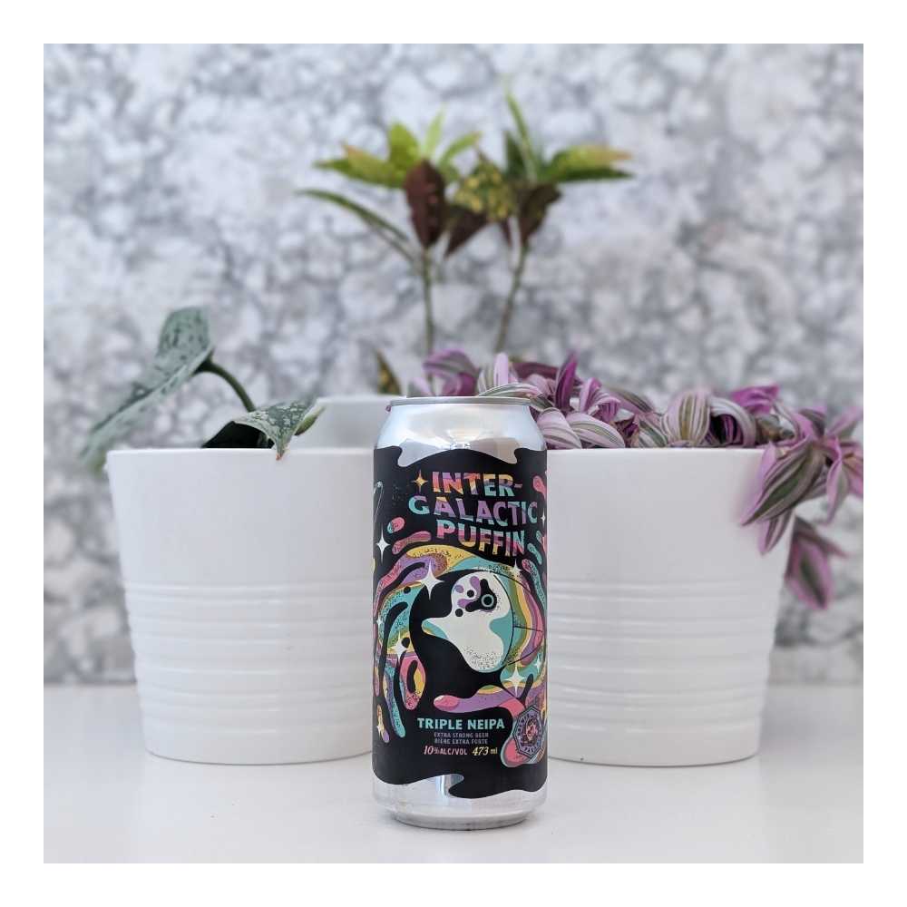 Intergalactic Puffin Hazy Triple IPA by Banished Brewing Limited, beer label