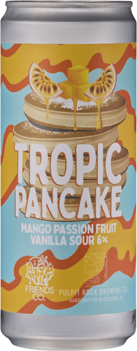 Friends x Pulpit Rock Tropic Pancake Mango Passion Fruit Vanilla Sour by Friends Company, beer label