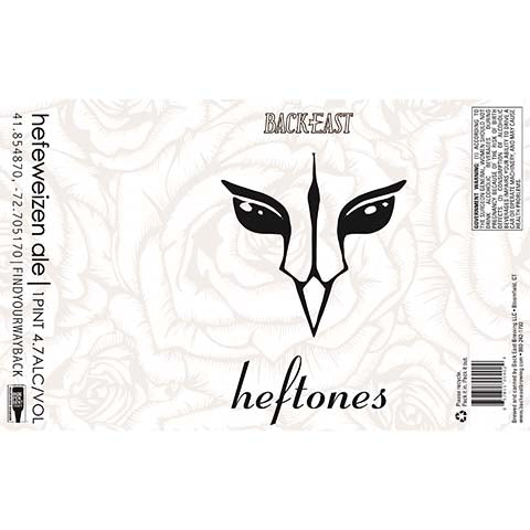 Back East Heftones Hefeweizen Ale by Back East Brewing, beer label