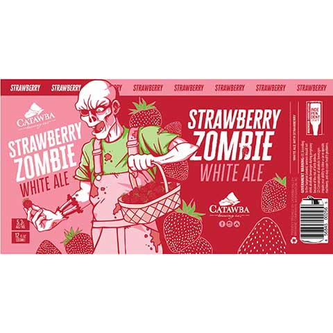 Catawba Strawberry Zombie White Ale by Catawba Brewing Co, beer label