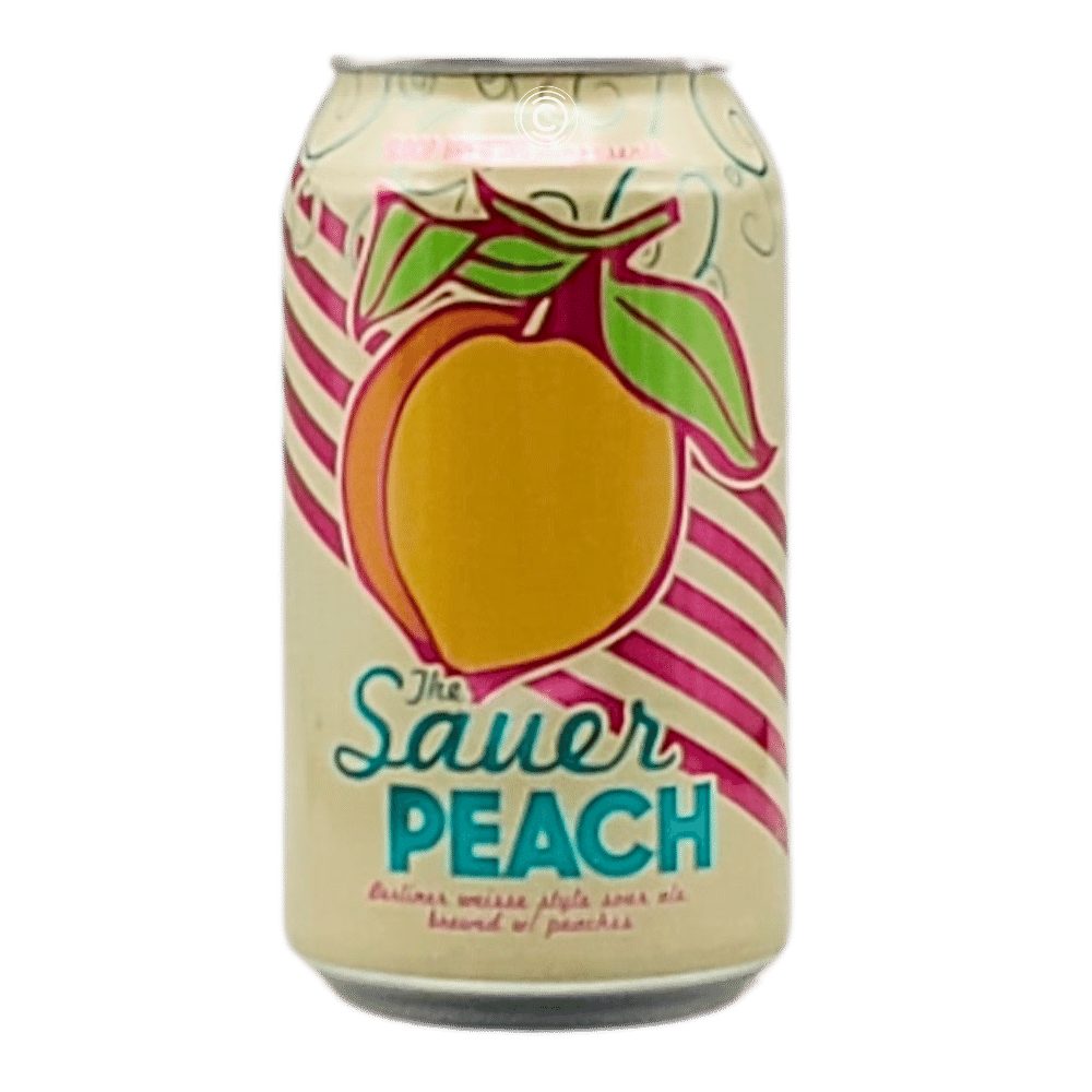 The Sauer Peach Berliner Weisse by Sloop Brewing, beer label