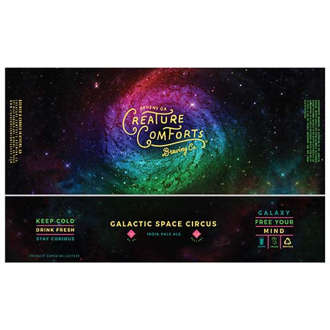 Creature Comforts Galactic Space Circus IPA by Creature Comforts Brewing Co., beer label