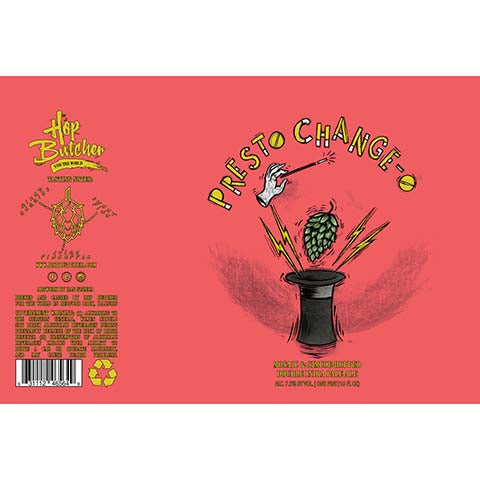Hop Butcher Presto Change-O DIPA by Hop Butcher For the World, beer label