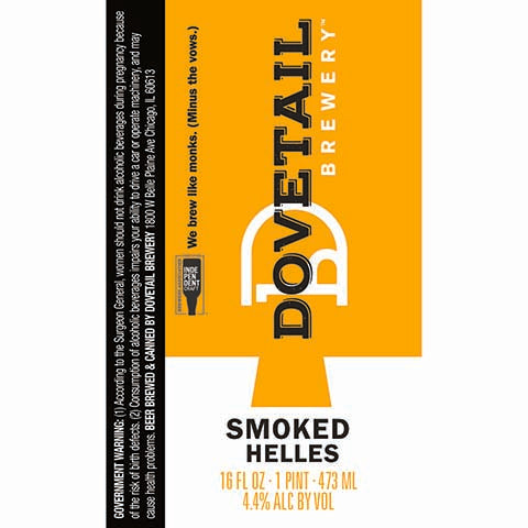Dovetail Smoked Helles by Axe & Arrow Brewing, beer label