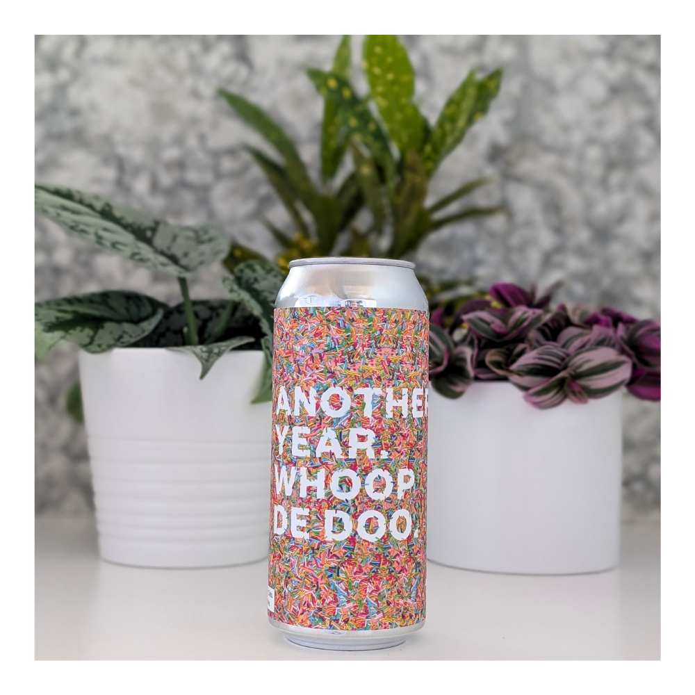 Another Year. Whoop De Doop Hazy IPA by Superflux Beer Company x Threefold Brewing, beer label