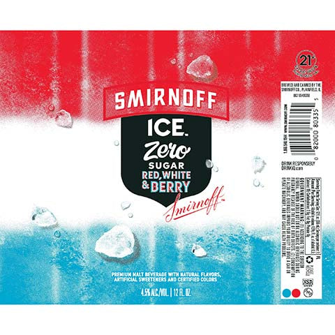 Smirnoff Ice Zero Sugar Red, White, & Berry by Smirnoff, beer label