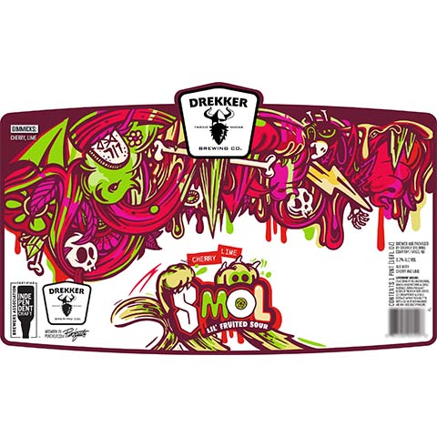Drekker Cherry Lime Smol Lil' Fruited Sour by Drekker Brewing Company, beer label