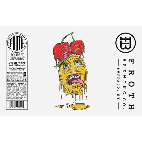 Froth Cherry Lemon Sourbet Sour IPA by Froth Craft Brewery, beer label