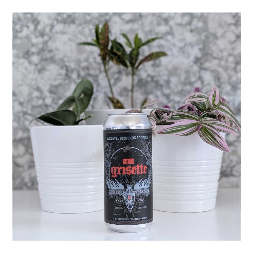 The Devil Went Down to Geary Citrus Grisette by Blood Brothers Brewing, beer label