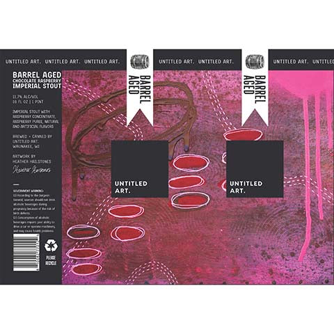 Untitled Art Barrel Aged Chocolate Raspberry Imperial Stout by Untitled Art, beer label